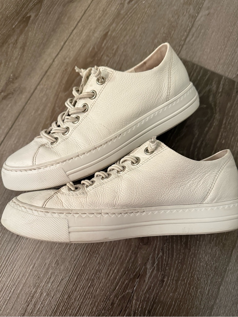 Paul Green White Leather Hadley Sneakers Size 9 - Picture 6 of 9